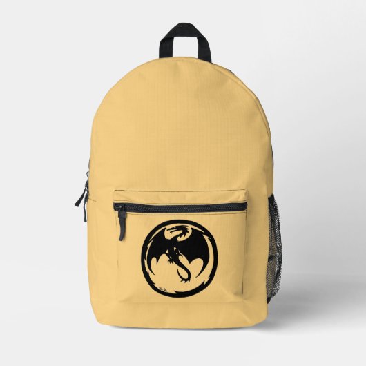 Goldener Rucksack für Schwarzen Drachen (Vorderseite)