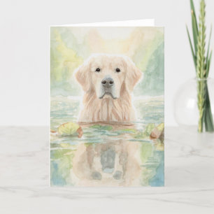 Goldener Rückzug in der Teichgrußkarte Dankeskarte