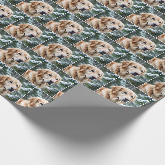 Goldener Rückzug in die Schneeflocken Geschenkpapier (Ecke)