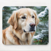 Goldener Rückzug in die Schneeflocken Mousepad (Vorne)