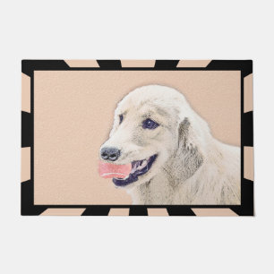Goldener Rückzug mit Tennis Ball Malerei Hund Art Fußmatte