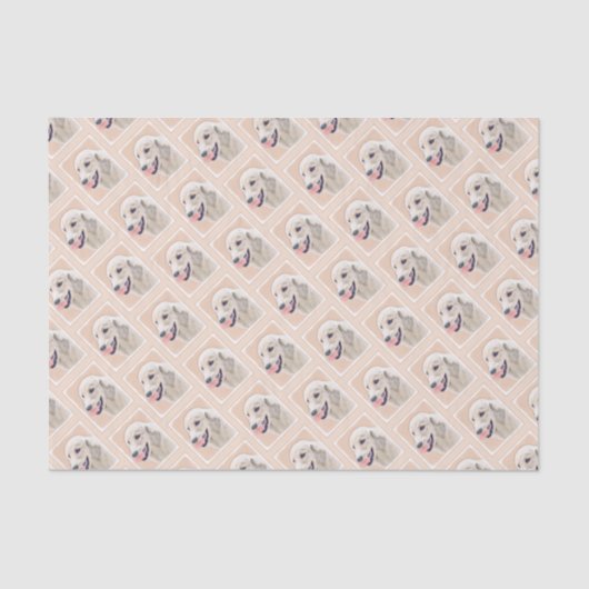 Goldener Rückzug mit Tennis Ball Malerei Hund Art Seidenpapier (Vorderseite)