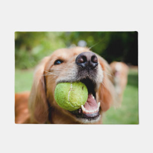 Goldener Rückzug mit Tennisball Fußmatte