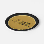 Goldener Ruhestands-Party-Teller Pappteller (Schrägansicht)
