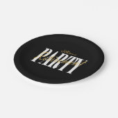 Goldener Ruhestands-Party-Teller Pappteller (Schrägansicht)