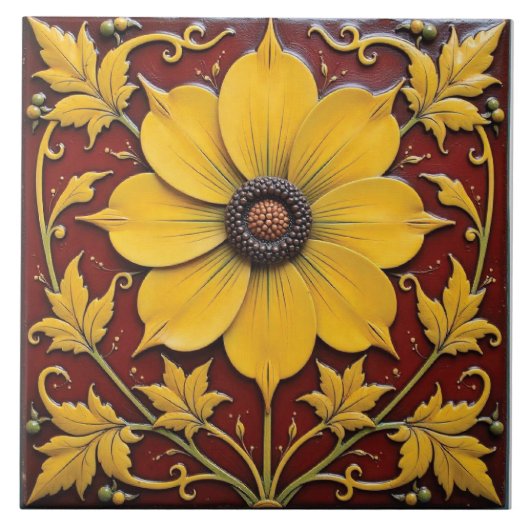 Goldener Ruhm auf Crimson Fliese (Vorderseite)