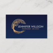 Goldener Rundbaum mit Perlbaum-Blätter Visitenkarte (Vorderseite)