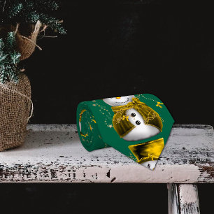 Goldener Samtschneemann Weihnachten Krawatte