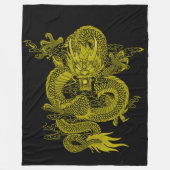 Goldener Samurai-Drache-Geist Fleecedecke (Vorderseite)