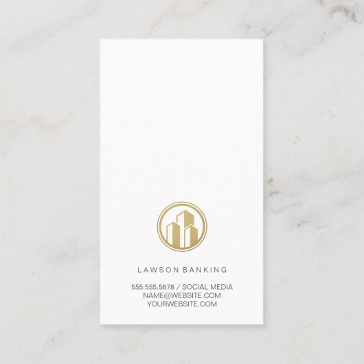 Goldener Säulenschild | Schwarzer Marmor | Bankwes Terminkarte (Rückseite)