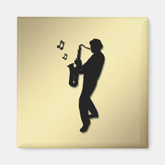Goldener Saxophon-Spieler Magnet (Vorne)