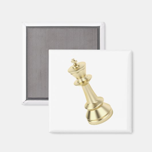Goldener Schachkönig Magnet (Vorderseite/Rückseite)