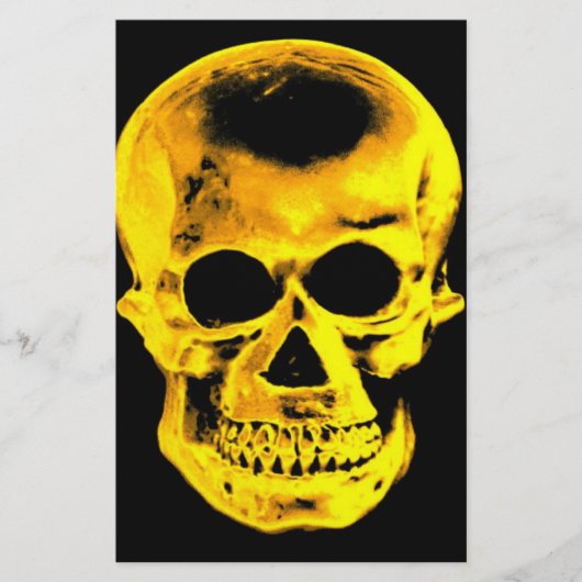 Goldener Schädel Briefpapier (Vorderseite)