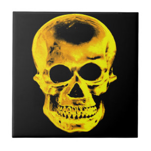 Goldener Schädel Fliese