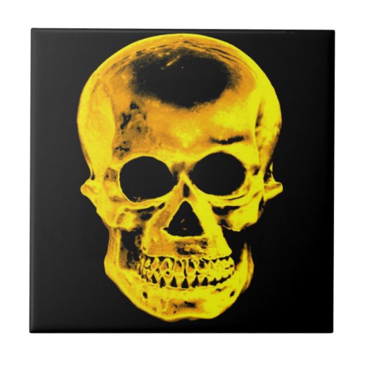 Goldener Schädel Fliese (Vorderseite)