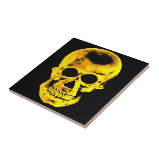 Goldener Schädel Fliese (Seite)