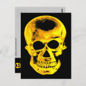 Goldener Schädel Postkarte (Vorne/Hinten)