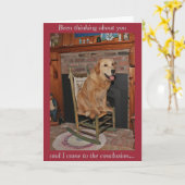 Goldener Schaukelstuhl, der an Sie denkt Karte (Gelbe Blume)