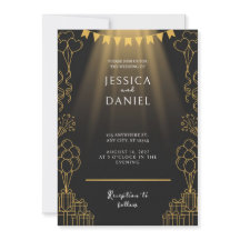 Goldener Scheinwerfer-Wimpel Schwarze Hochzeitsein