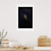 Goldener Schimmer Dunkle Stimmung Abstrakt Kunst Poster (Küche)