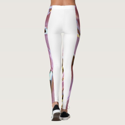 "Goldener Schimmer: Hellrosa Leggings mit weißem G (Rückseite)