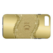 Goldener Schimmer mit Imitaten Diamanten-Muster Case-Mate iPhone Hülle (Rückseite (Horizontal))