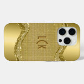 Goldener Schimmer mit Imitaten Diamanten-Muster Case-Mate iPhone Hülle (Rückseite (Horizontal))