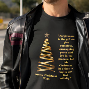 Goldener Schleifen-Weihnachtsbaum T-Shirt