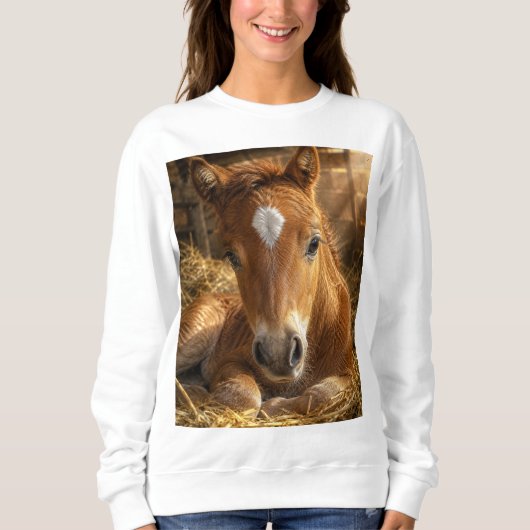 Goldener Schlummer sanftes Fohlen Sweatshirt (Vorderseite)