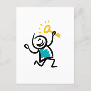 Goldener Schlüssel Feiertagspostkarte