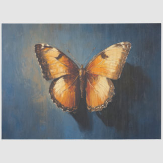 Goldener Schmetterling auf dunkelblauem Dekopapier Seidenpapier