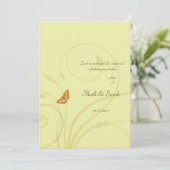 Goldener Schmetterling Blühe Einladung (Stehend Vorderseite)