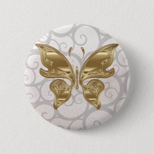 Goldener Schmetterling Button (Vorderseite)