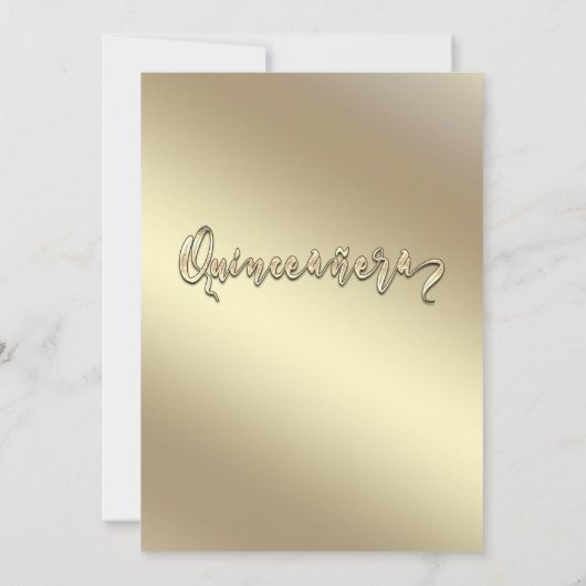 Goldener Schmetterling Grünes Kleid Quinceañera Einladung (Rückseite)