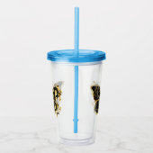 Goldener Schmetterling mit schwarzem Orchid Acryltrinkbecher (Rechts)