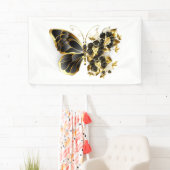 Goldener Schmetterling mit schwarzem Orchid Banner (Insitu)