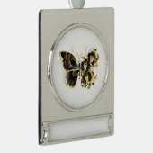 Goldener Schmetterling mit schwarzem Orchid Banner-Ornament Silber (Rechts)