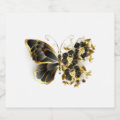 Goldener Schmetterling mit schwarzem Orchid Bierflaschenetikett (Einzelnes Label)