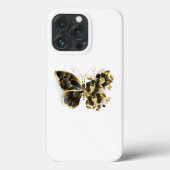 Goldener Schmetterling mit schwarzem Orchid Case-Mate iPhone Hülle (Rückseite)