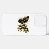 Goldener Schmetterling mit schwarzem Orchid Case-Mate iPhone Hülle (Rückseite (Horizontal))