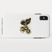 Goldener Schmetterling mit schwarzem Orchid Case-Mate iPhone Hülle (Rückseite (Horizontal))