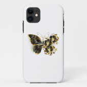 Goldener Schmetterling mit schwarzem Orchid Case-Mate iPhone Hülle (Rückseite)
