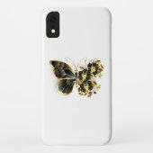 Goldener Schmetterling mit schwarzem Orchid Case-Mate iPhone Hülle (Rückseite)