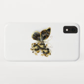 Goldener Schmetterling mit schwarzem Orchid Case-Mate iPhone Hülle (Rückseite (Horizontal))