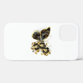 Goldener Schmetterling mit schwarzem Orchid Case-Mate iPhone Hülle (Rückseite (Horizontal))