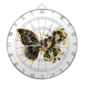 Goldener Schmetterling mit schwarzem Orchid Dartscheibe (vorne)