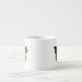 Goldener Schmetterling mit schwarzem Orchid Espressotasse (Vorderseite)