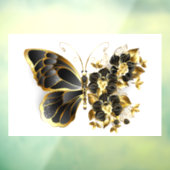 Goldener Schmetterling mit schwarzem Orchid Fensteraufkleber (Blatt 3)