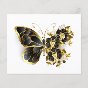 Goldener Schmetterling mit schwarzem Orchid Flyer