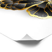 Goldener Schmetterling mit schwarzem Orchid Fotodruck (Ecke)